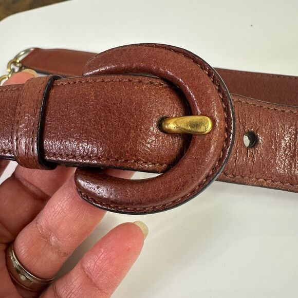 Gucci Bamboo Vintage Belt Brown Leather Size 70 28 - Picture 3 of 7